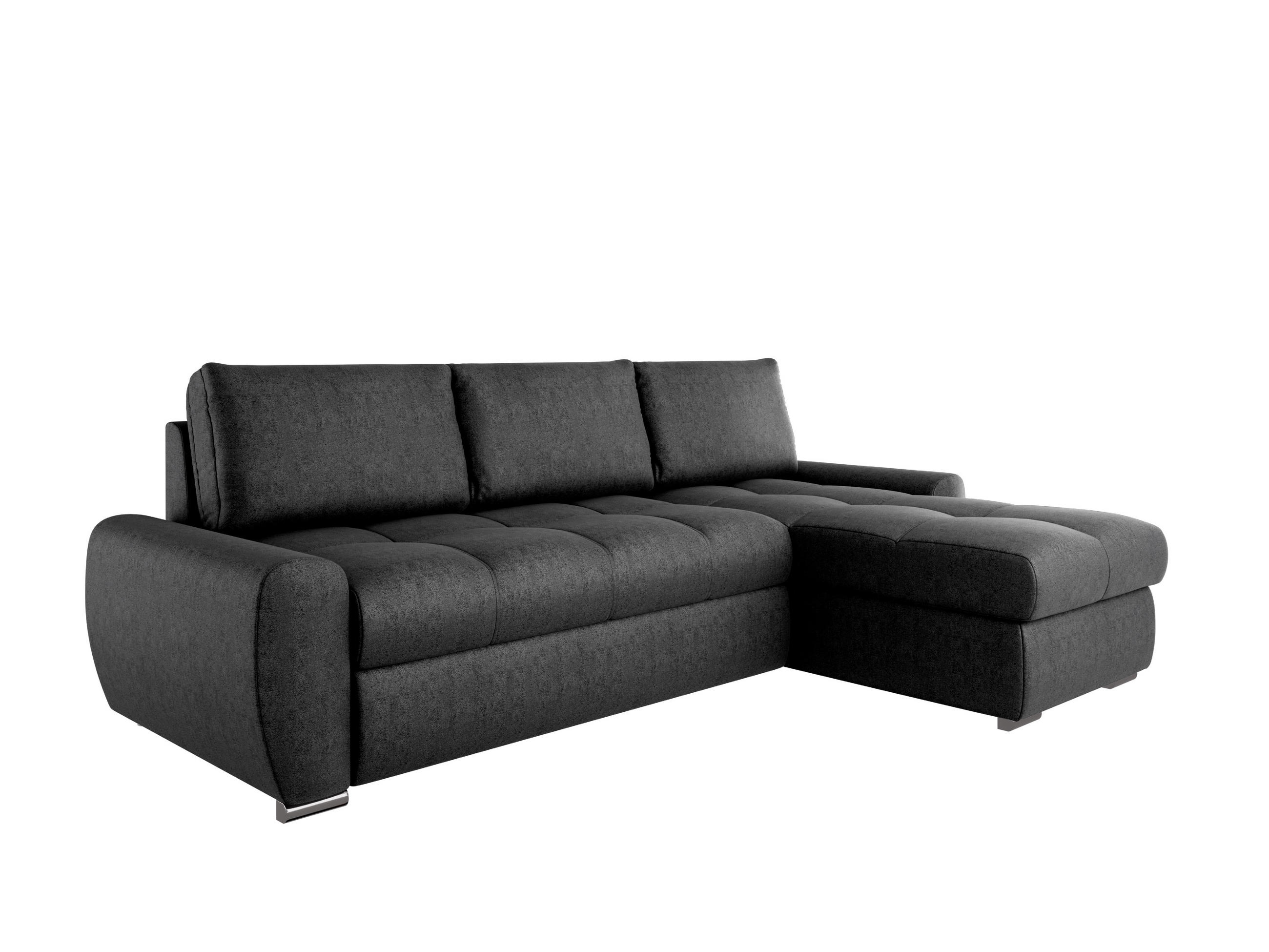 ECKSCHLAFSOFA Lunar Schlafsofa mit Bettkasten, Anthrazit - Anthrazit, Holz (237/166cm) - Panda Möbel