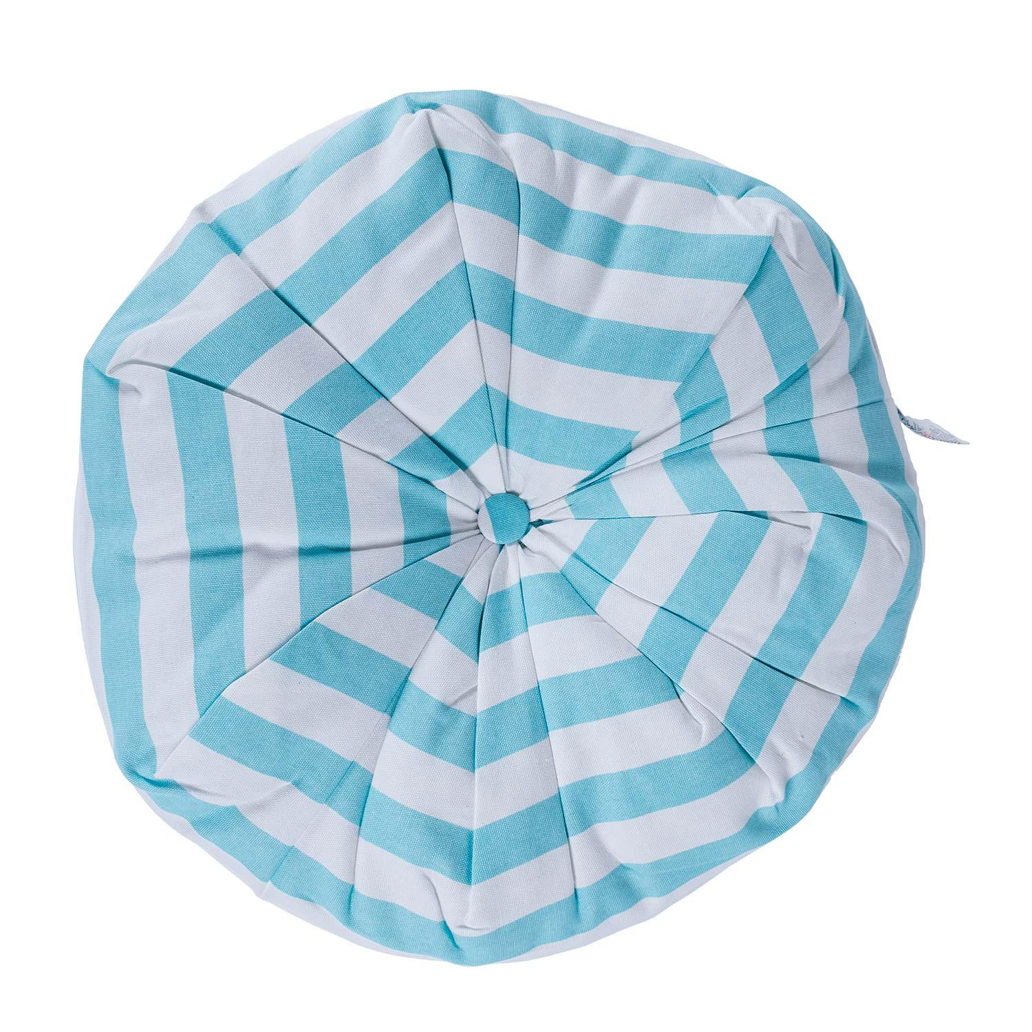 BODENKISSEN rund, blau-weiß gestreift, Ø 40/15 cm - Blau, Textil (40/40/15cm) - Homescapes