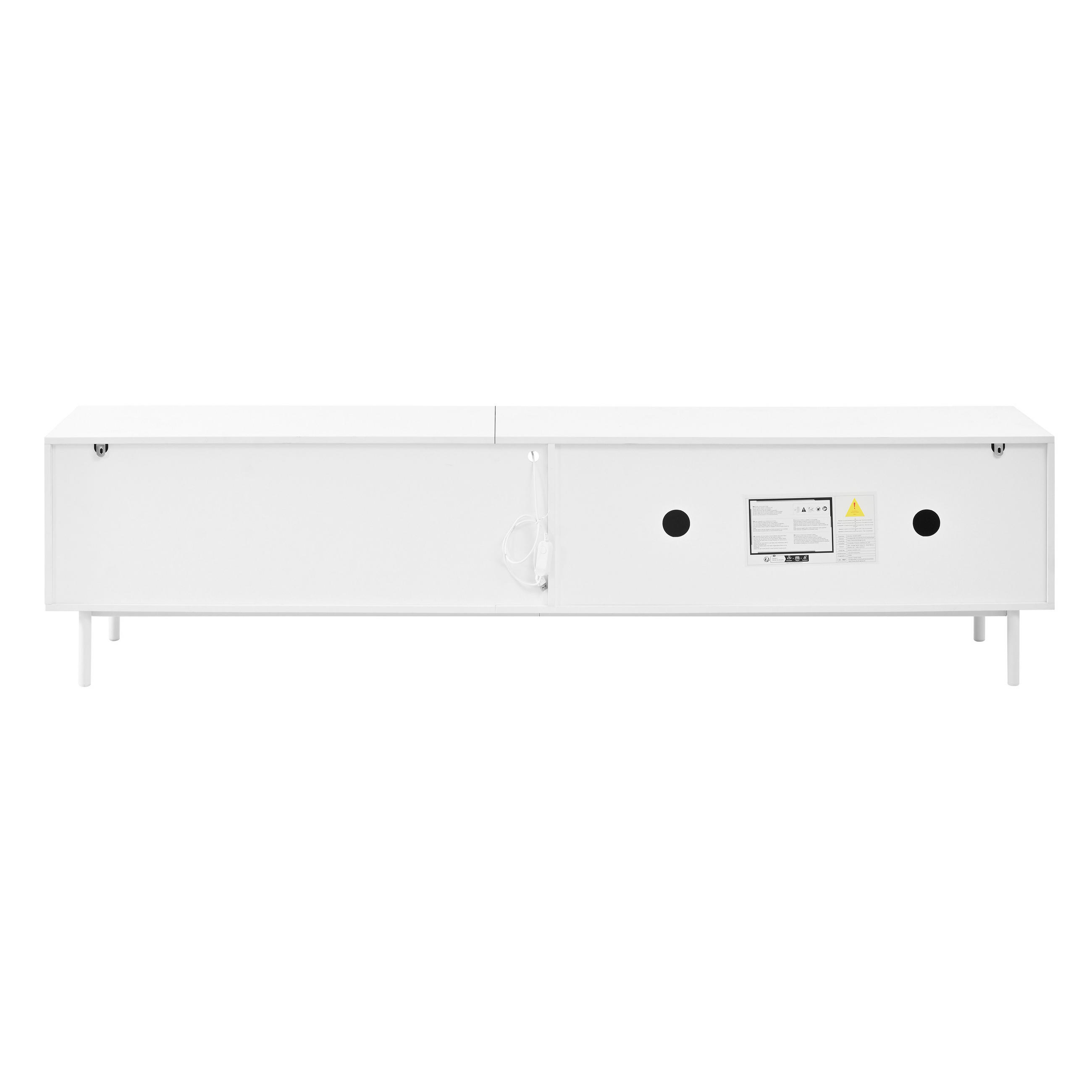 TV-ELEMENT180X40X45CM WeißLowboard mit LEDBeleuchtung und Schiebetüren - Weiß, Holz (47.5/18.01/115.01cm) - Raelunyi