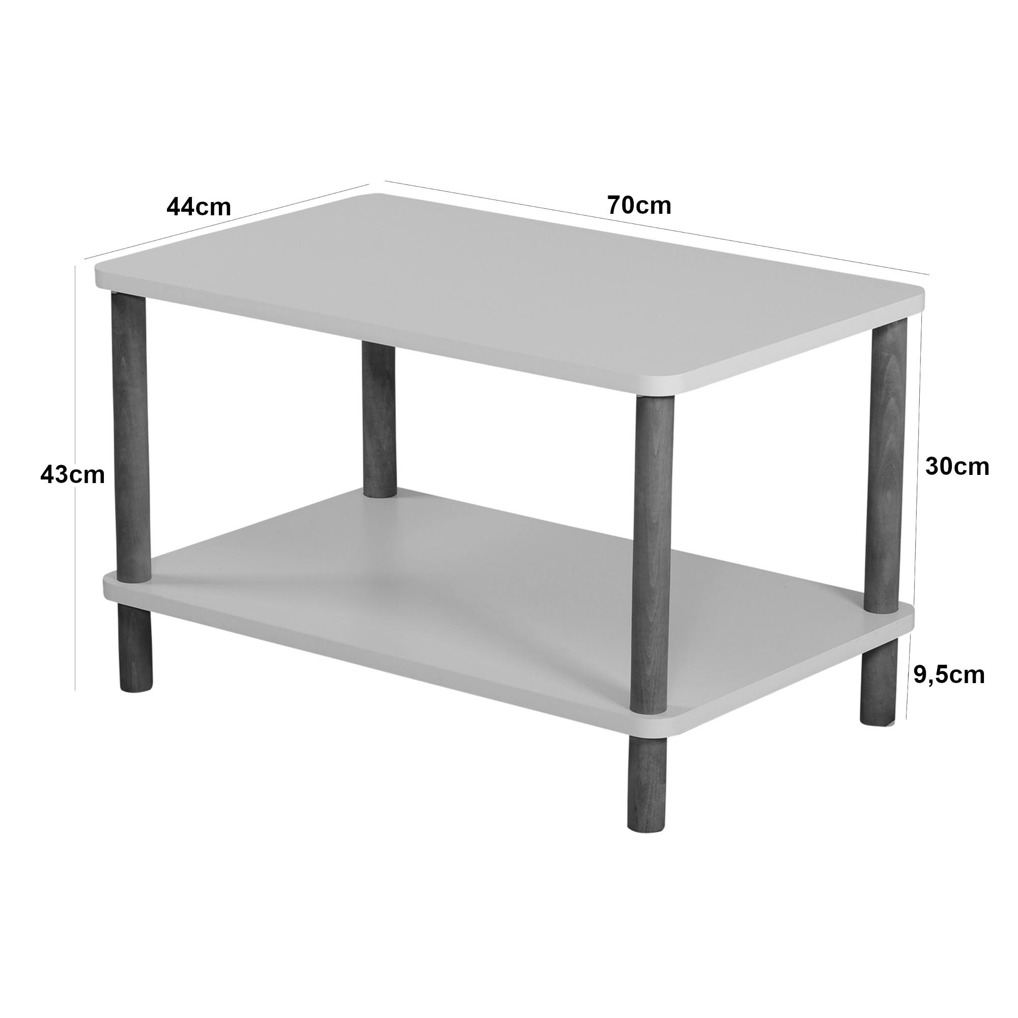COUCHTISCH Jelling 70/44/43 - Weiß, Holzwerkstoff (44/70/43cm) - [en.casa]