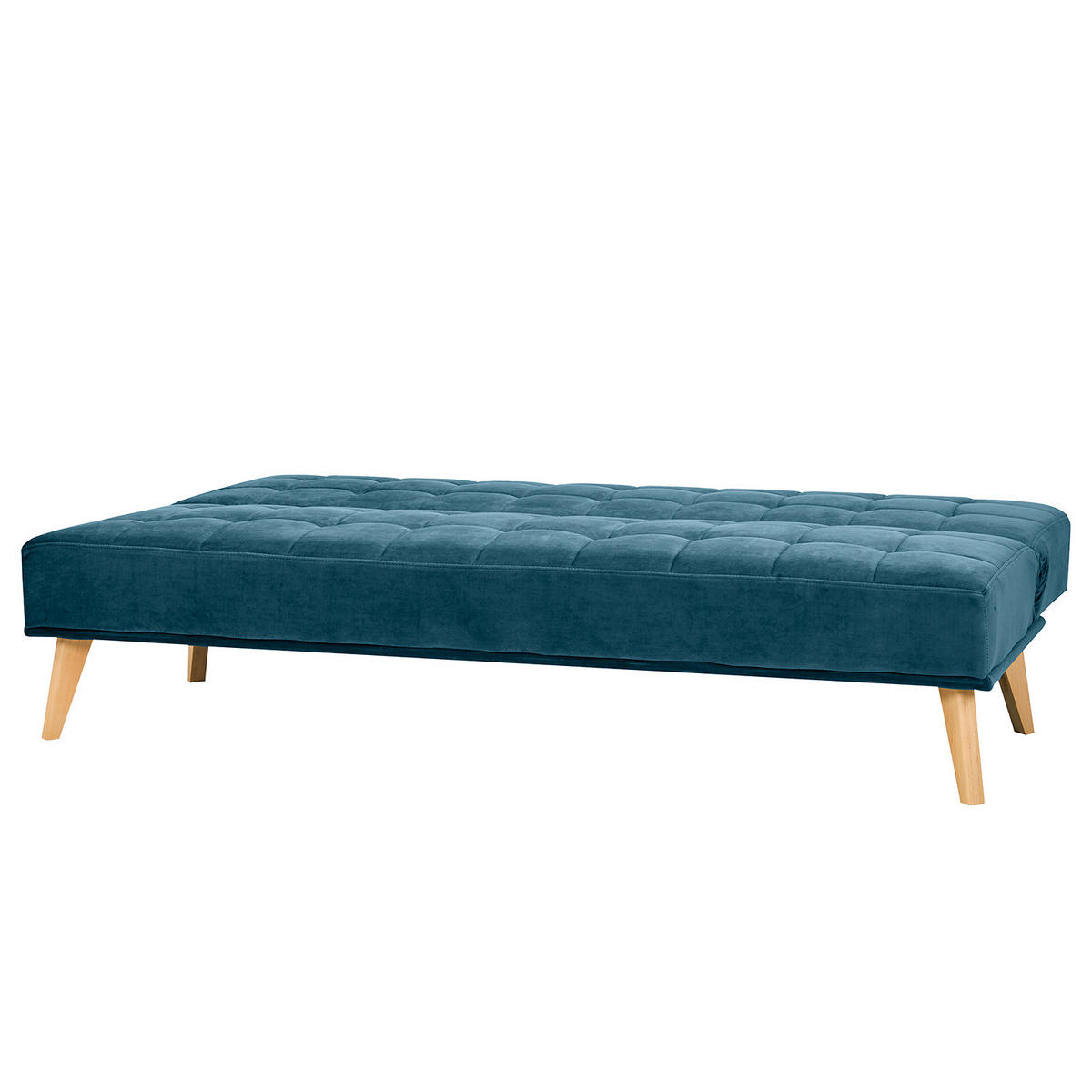 SCHLAFSOFA - Hellbraun/Dunkelblau, Holz/Birkenholz (180/81/86cm) - home24