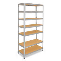 SCHWERLASTREGAL HOME 230x45x40 cm in verzinkt mit 7 Böden und 125 kg Traglast pro Boden - Silberfarben, Metall (45/230/40cm) - shelfplaza