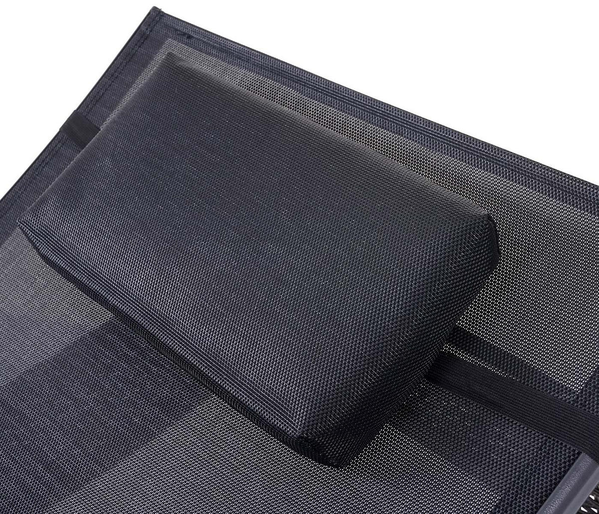 SONNENLIEGE Grau, Schwarz - Schwarz/Grau, Kunststoff (70/88/220cm) - MCW