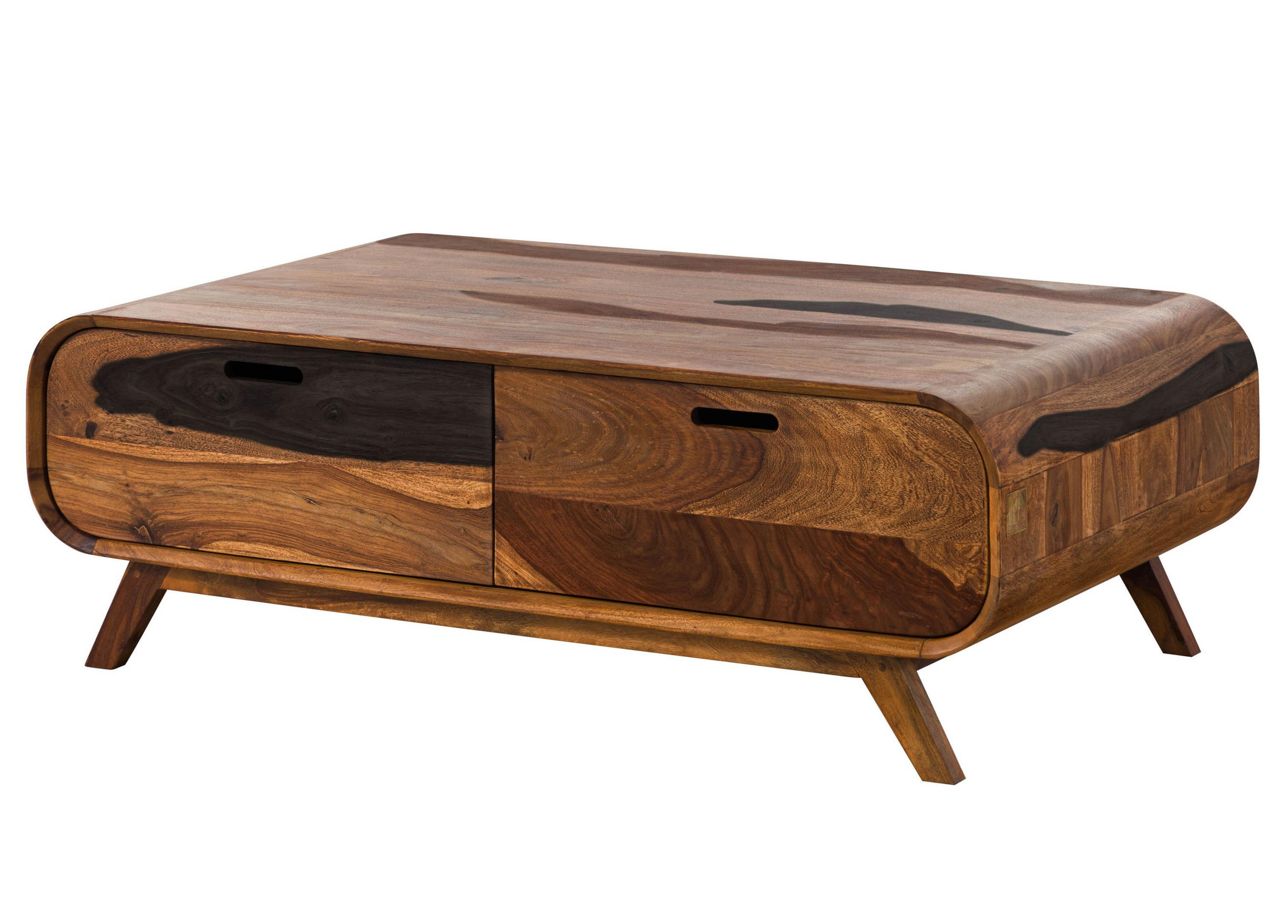 COUCHTISCH Sheesham 120x70x40 dunkelbraun lackiert MAILAND #135 - Dunkelbraun, Holz (120/70/40cm) - Massivmoebel24