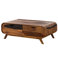 COUCHTISCH Sheesham 120x70x40 dunkelbraun lackiert MAILAND #135 - Dunkelbraun, Holz (120/70/40cm) - Massivmoebel24
