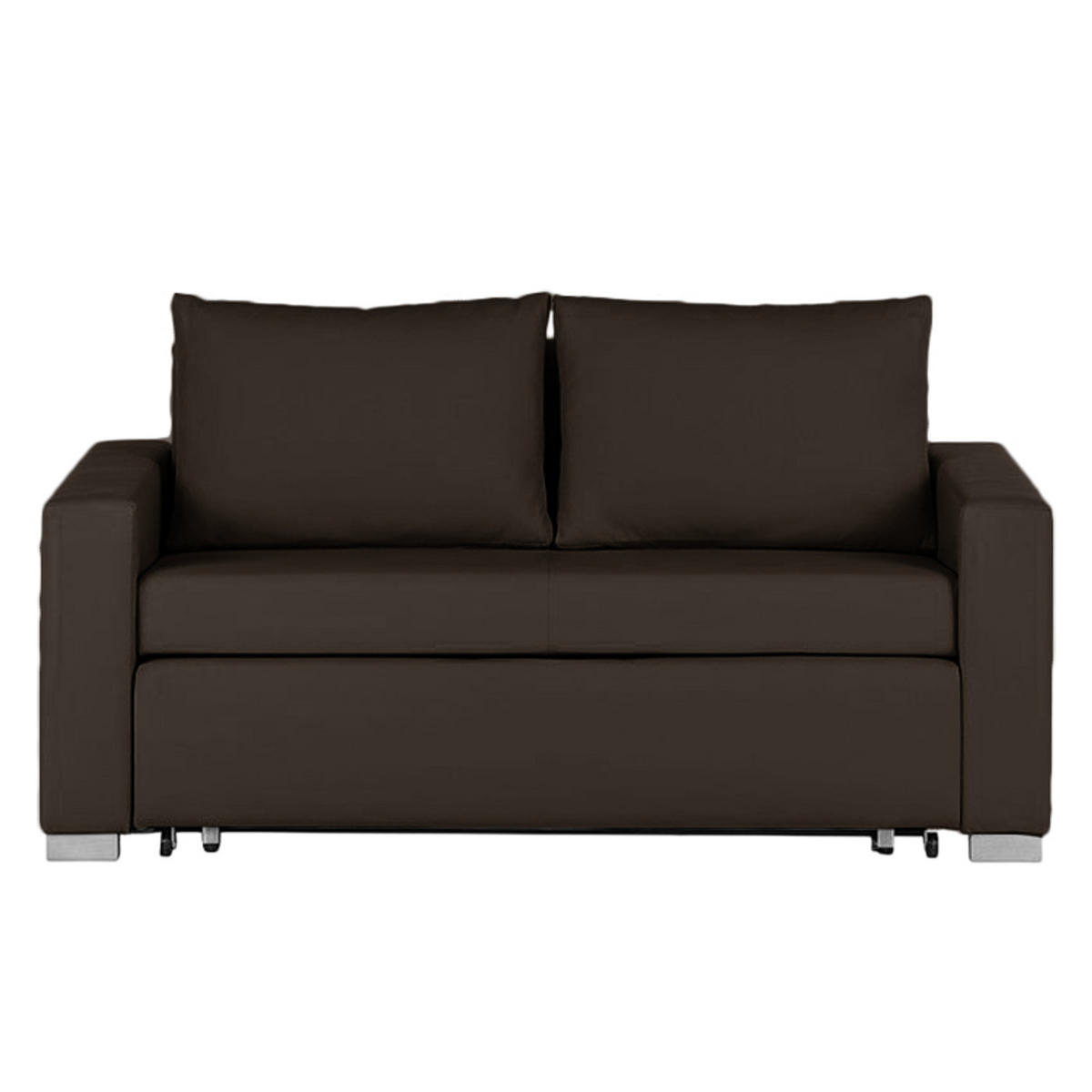 SCHLAFSOFA - Silberfarben/Braun, Kunststoff (173/90/90cm) - home24