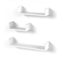 WANDREGAL Weiß 60 x 10 cm 3er Set - Weiß, Holzwerkstoff (60/10/15cm) - Vicco