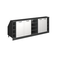 ŠATNÍKOVÁ ZOSTAVA PRE ŠIKMÉ STRECHY Rion Biely vidiecky dom 210 cm Súprava 5 korpusov skrine hĺbka 60 cm - biela/antracitová, kompozitné drevo (210/83.8/60cm) - Vicco