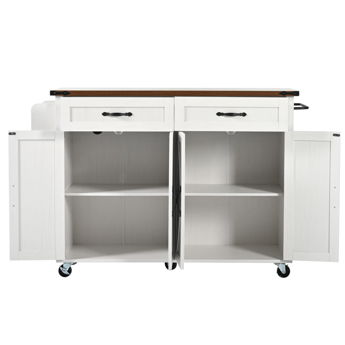 KÜCHENINSEL 140/45/93 cm aus MDF mit klappbarer Arbeitsplatte Weiß - Weiß, Holzwerkstoff (140/93/72cm) - Modenvie