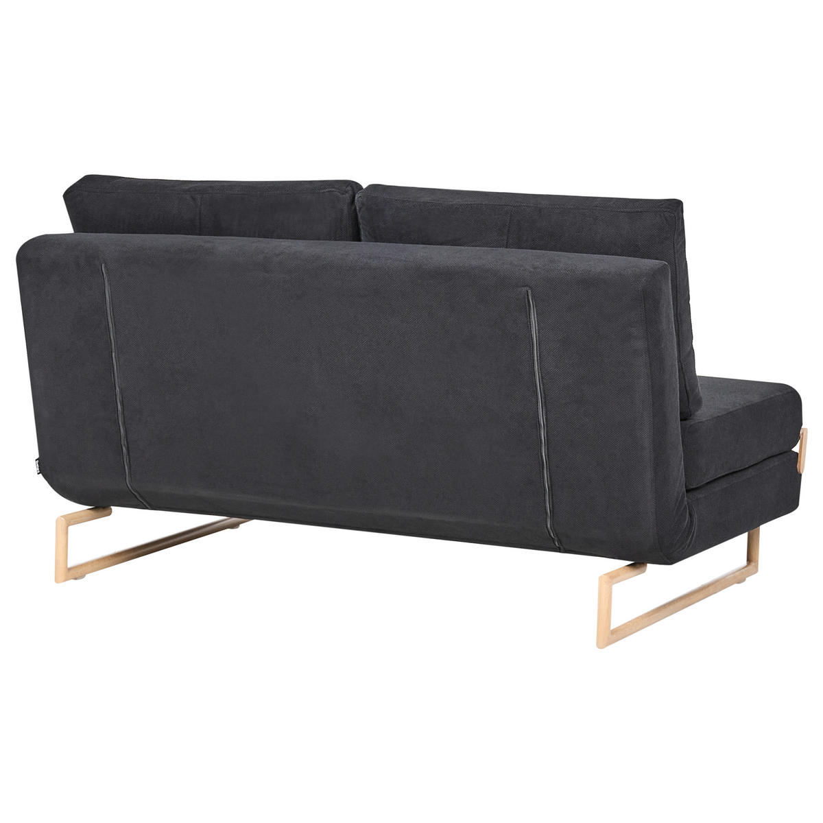 ROZKLÁDACÍ POHOVKA 3-místná Látka Černá Jerslev - světle hnědá, textil (150/87/84cm) - Beliani