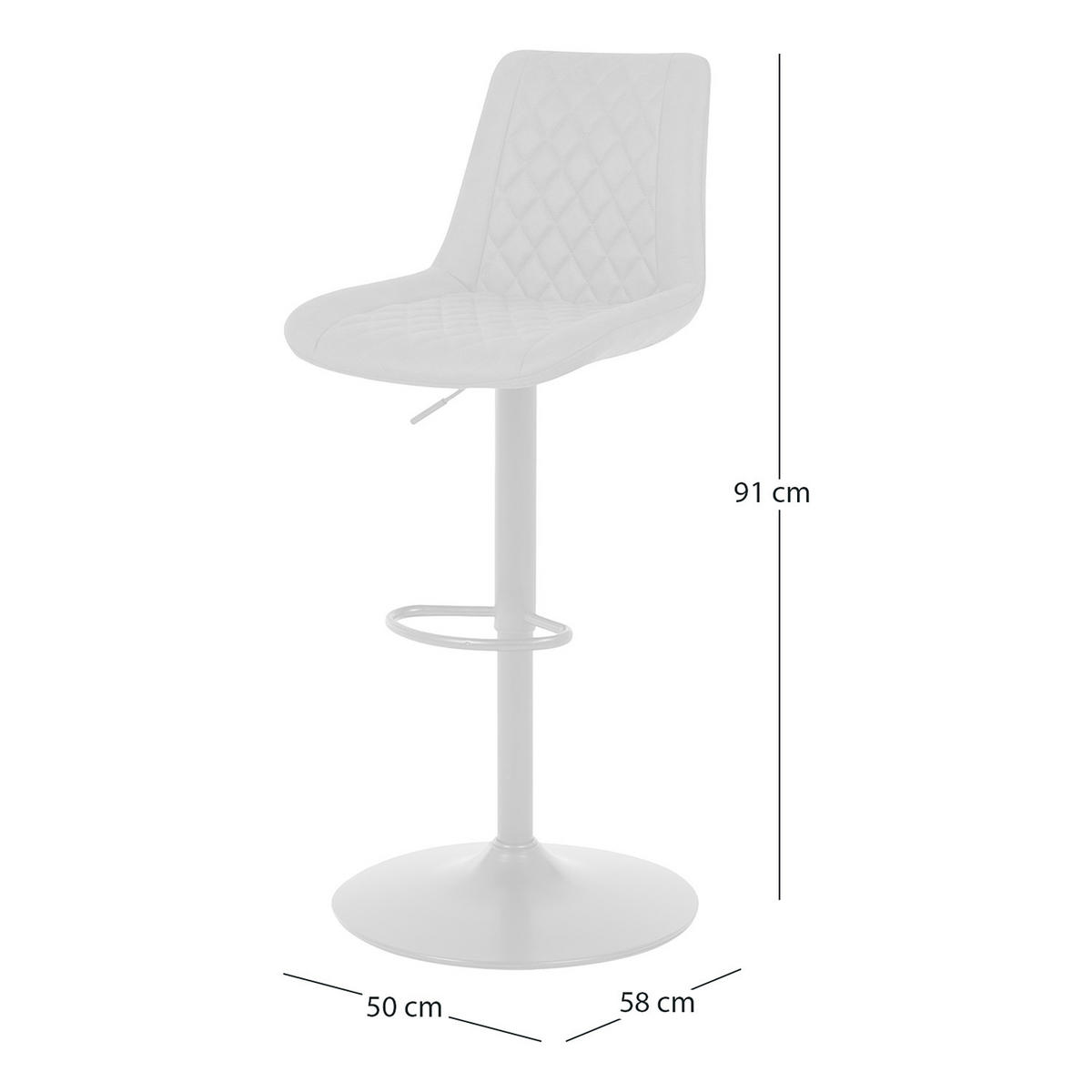 BARSTUHL (2er-Set) - Microfaser / Eisen - Vintage Grau - Grau, Textil/Metall (50/91/58cm) - home24