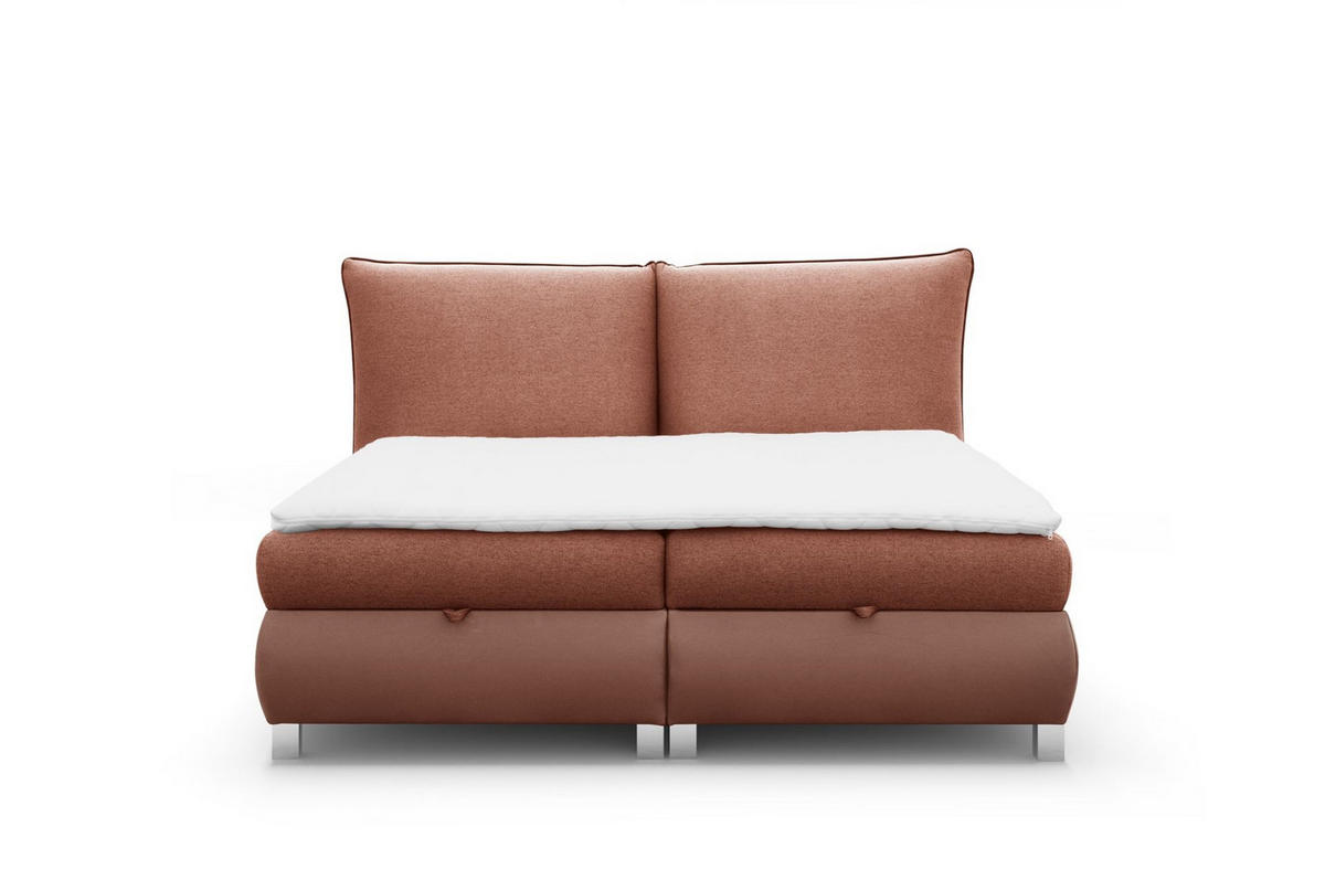 BOXBETT Valentin In Neve - Rotbraun, Holzwerkstoff/Textil (120/200cm) - Fun Möbel