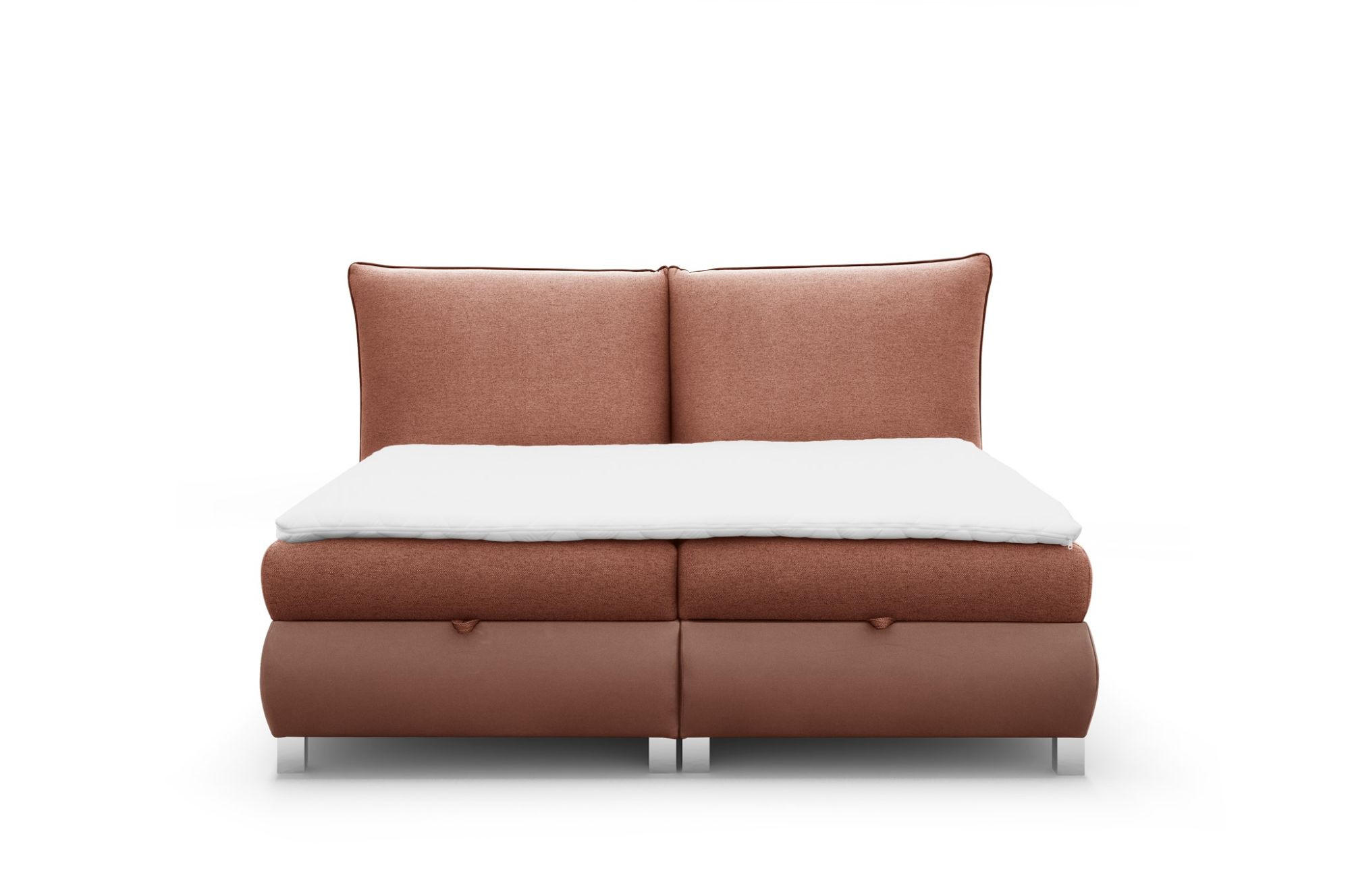 Thumbnail - Fun Möbel Boxbett, Rotbraun, Textil, 140x200 cm, Schlafzimmer, Betten, Boxspringbetten