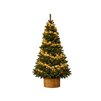 WEIHNACHTSBAUM künstlicher 180 cm – KÖNIGSGOLD II, geschmückt mit 240-teiligem Weihnachtsbaumschmuck, inkl. Ständer - Goldfarben/Grün, Kunststoff/Metall (119/180cm) - LAALU