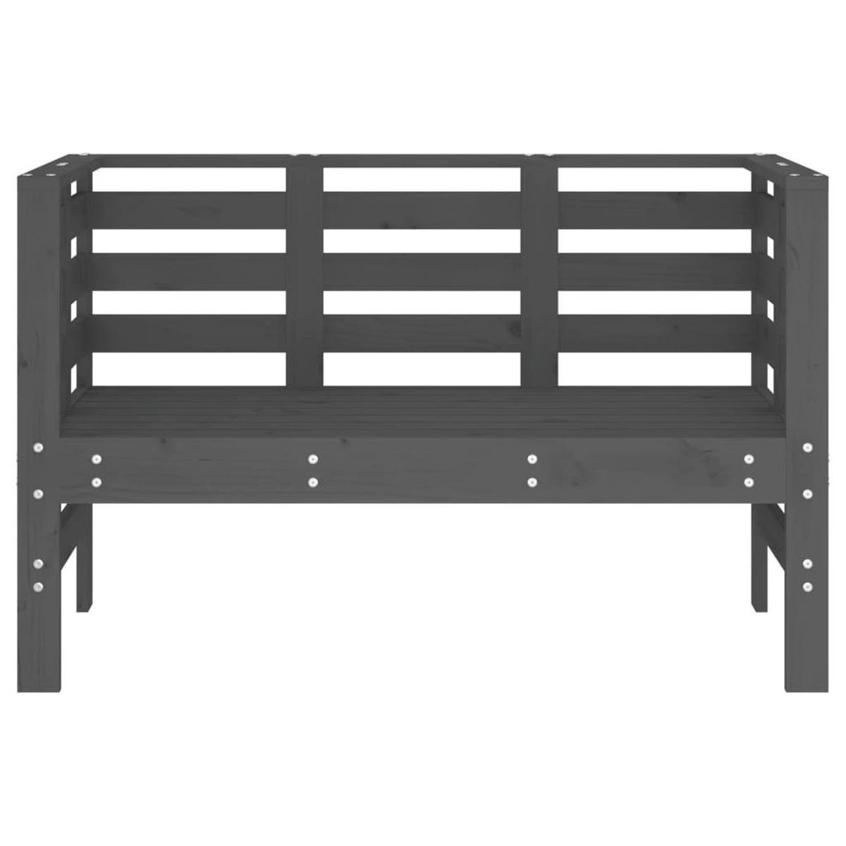 GARTENBANK Grau 111,5x53x71 cm Massivholz Kiefer - Grau, Holz (111.5/71/53cm) - furnicato