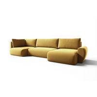 WOHNLANDSCHAFT Galan Mit Schlaffunktion - Gelb, Holzwerkstoff/Textil (153/70/385cm) - Fun Möbel