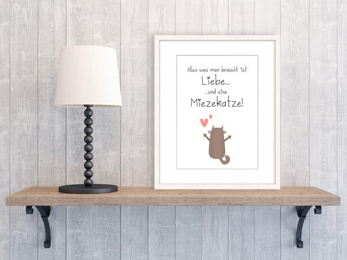 POSTER DIN A4 21x29,7 cm Katze Spruch Deko - Braun, Papier (21/29.7/2cm) - artissimo
