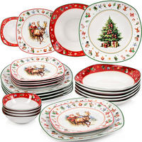 TAFELSERVICE BILGOLA CHRISTMAS DESIGN - 24 teilig aus Porzellan - Weiß, Keramik (50/30/70cm) - Sänger