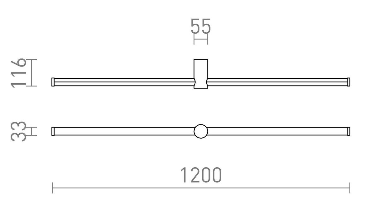 WANDLEUCHTE CLARIS 120 Schwarz 24 W - Schwarz, Metall (20/25/15cm) - Rendl