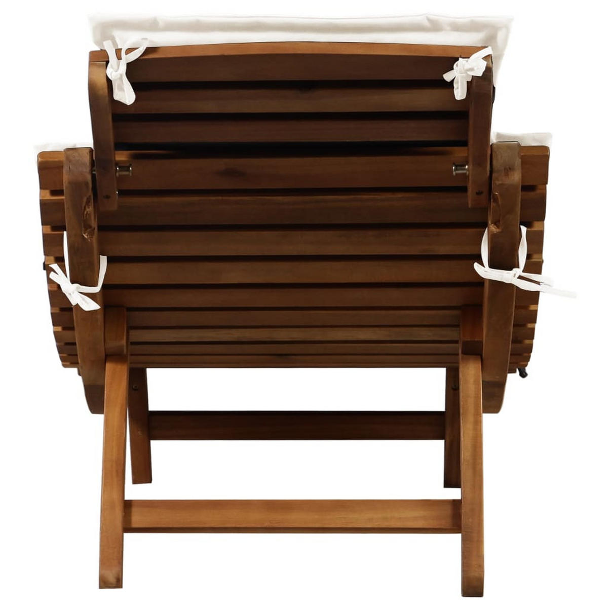 SONNENLIEGEN Creme Massivholz Akazie - Creme, Holz/Textil (55/64/184cm) - vidaXL