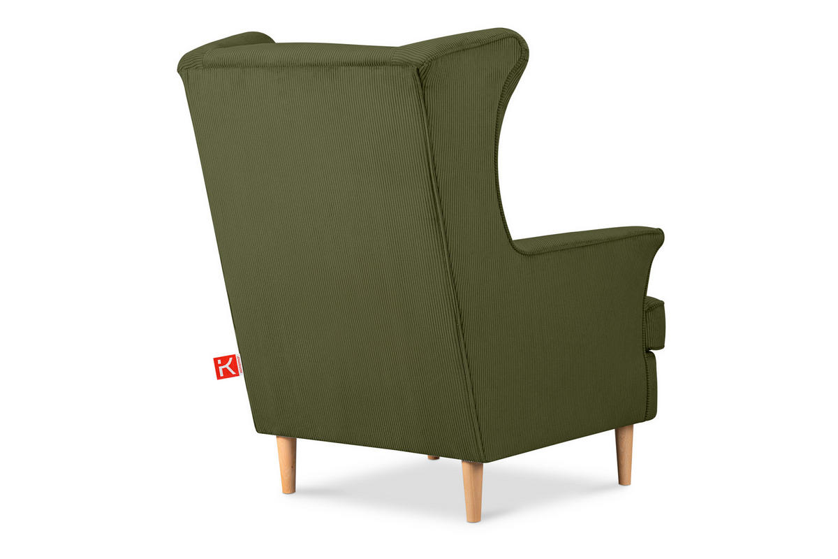 OHRENSESSEL STRALIS inklusive dekorativem Kissen, grün - Grün, Textil (82/108/80cm) - KONSIMO®