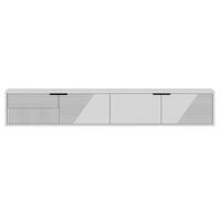 TV-MÖBEL mit 2 klappbaren, gestreiften Türen 30/180/30 cm - Weiß, Holzwerkstoff (30/30/180cm) - Calicosy