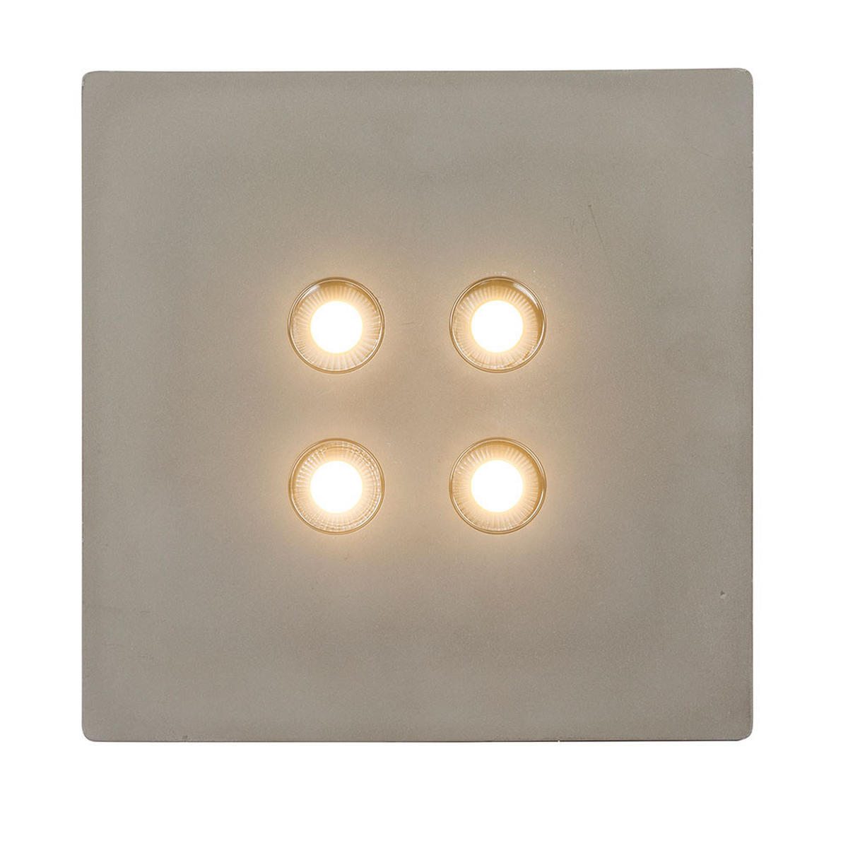 LED DECKENLEUCHTE TIMO Grau Beton Chrom - Grau, Metall (25/25/5cm) - Globo Lighting