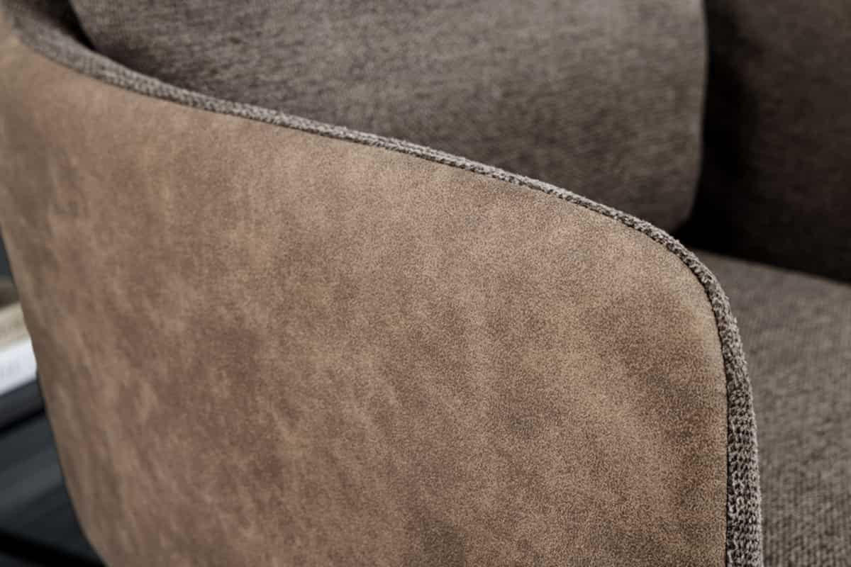 STUHL BIG GEORGE Microfaser Taupe 90 cm - Taupe/Schwarz, Textil/Metall (58/90/68cm) - riess-ambiente