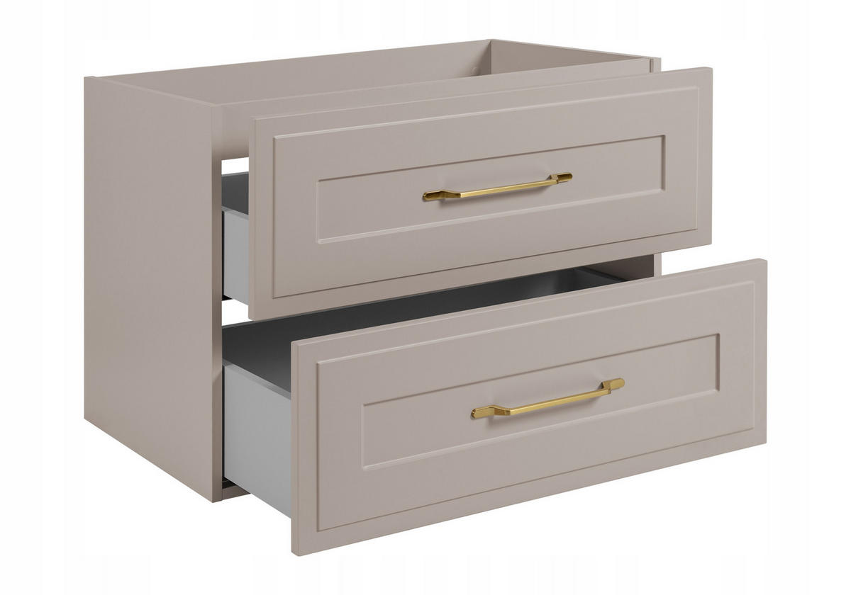WASCHBECKUNTERSCHRANK CLASSIC 100 cm mit Arbeitsplatte Farbe: Eichen Craft mit einem Regal Kaschmir - Kaschmir/Eichefarben, Holzwerkstoff (100/58/46cm) - Rodan