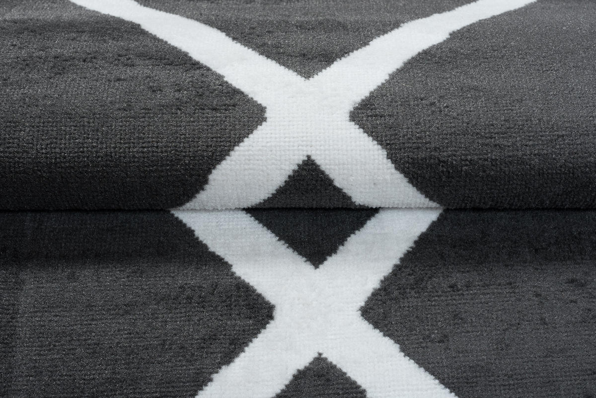 TEPPICH LUXURY Dunkelgrau Karo Marokkanisch 250/300 cm - Dunkelgrau, Textil (250/300cm) - Tapiso