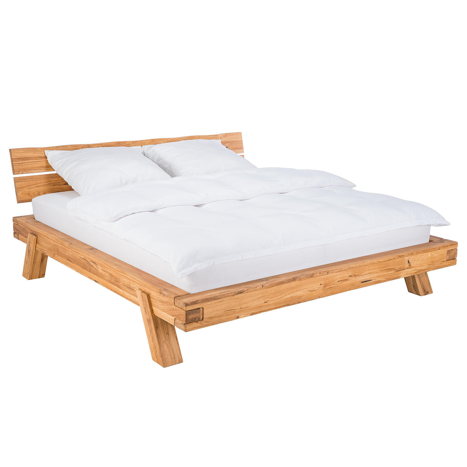 MASSIVHOLZBETT - Eichefarben, Holz (180/200cm) - home24