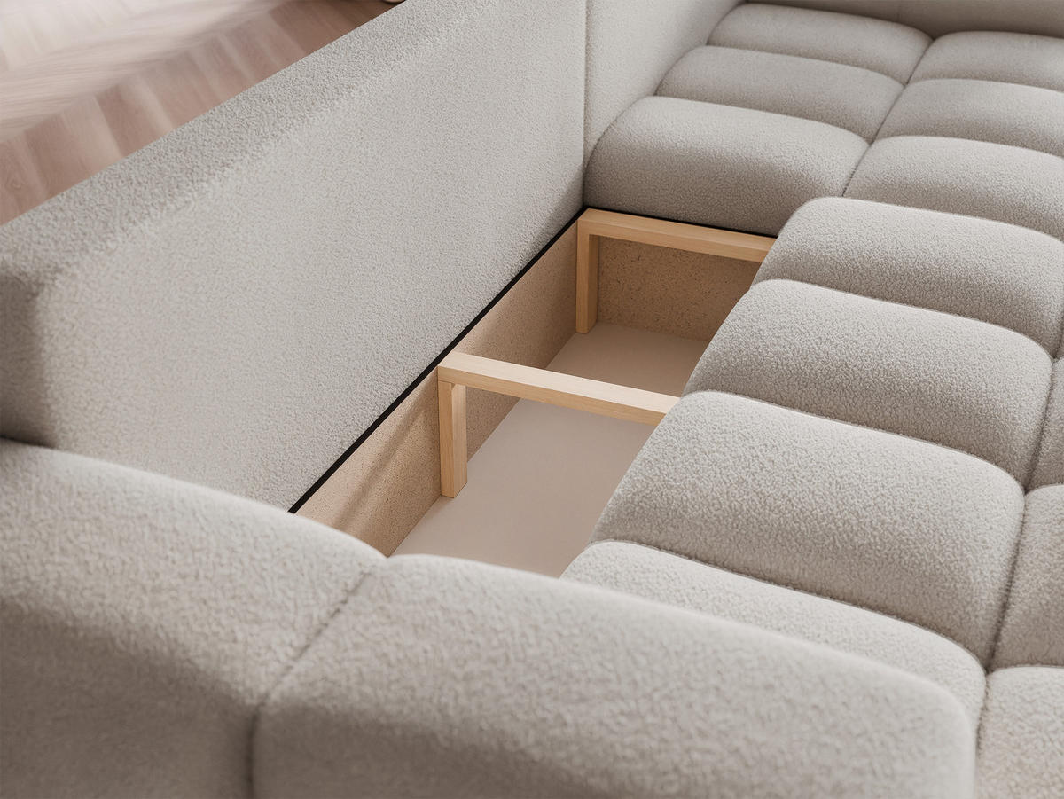 ECKSOFA BUENO mit Schlaffunktion und Bettkasten Hellgrau - Hellgrau, Holzwerkstoff/Kunststoff (280/148cm) - Idohome