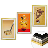 WANDBILDER 3er Set - 40x60 cm Goldrahmen - Küchenthemen - Goldfarben, Kunststoff (40/60cm) - ArtPrintCave