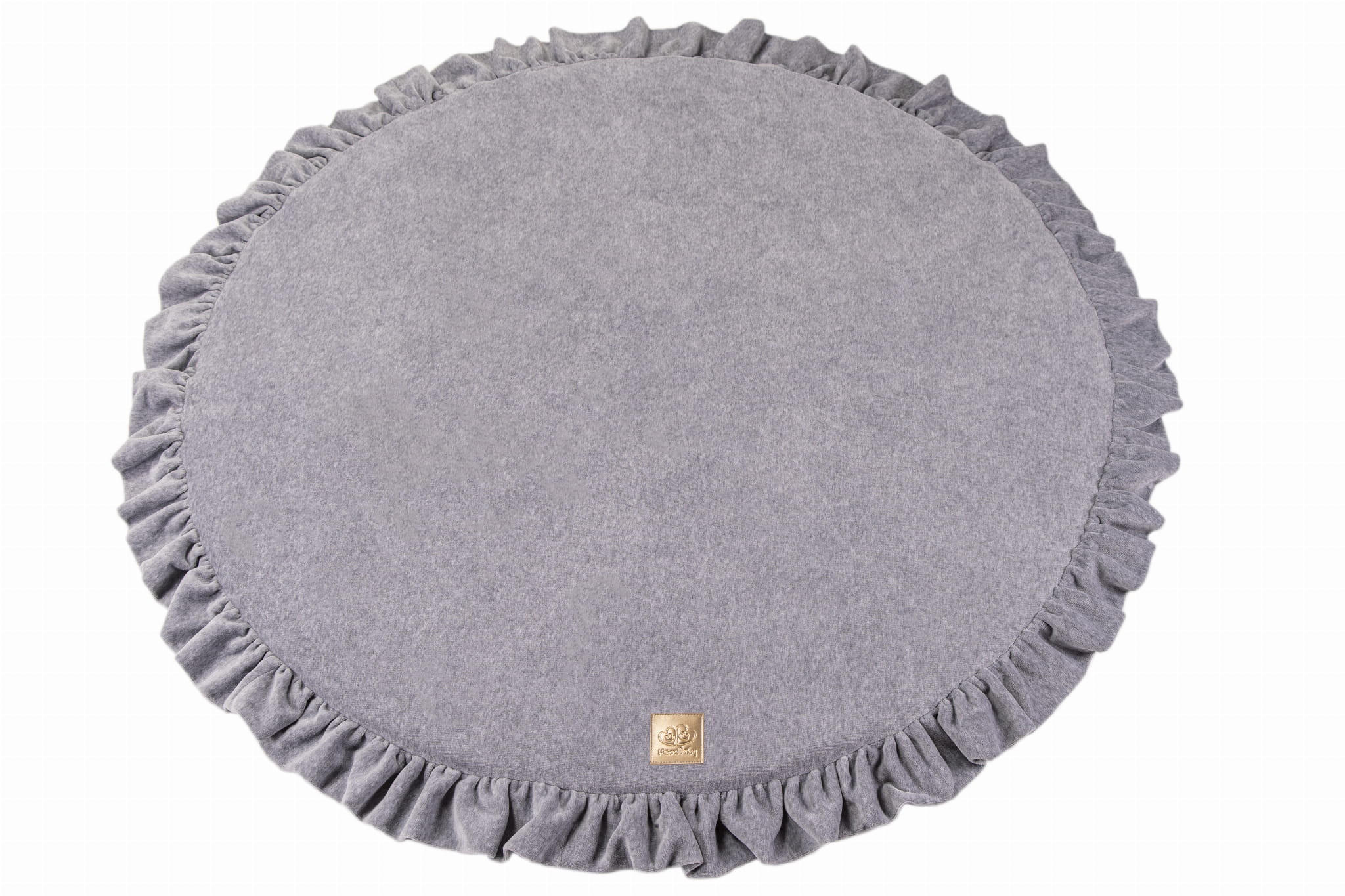 SPIELMATTE für Kinder, Rund, Samt, Hellgrau - Grau, Textil (100/100cm) - MeowBaby