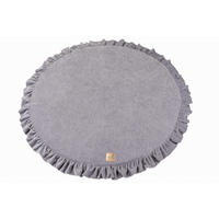 SPIELMATTE für Kinder, Rund, Samt, Hellgrau - Grau, Textil (100/100cm) - MeowBaby