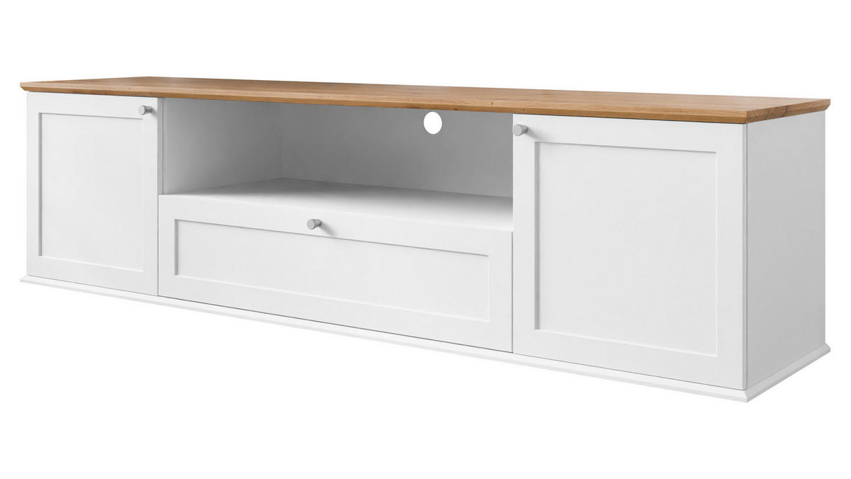 TV-LOWBOARD Gacoris 2D1SZ - Hellgrau/Weiß, Holzwerkstoff/Kunststoff (182/48/43cm) - MIRJAN24