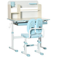 SCHREIBTISCH-SET DE-17539 Blau - Blau, Metall (80/109/52cm) - ComfortXL
