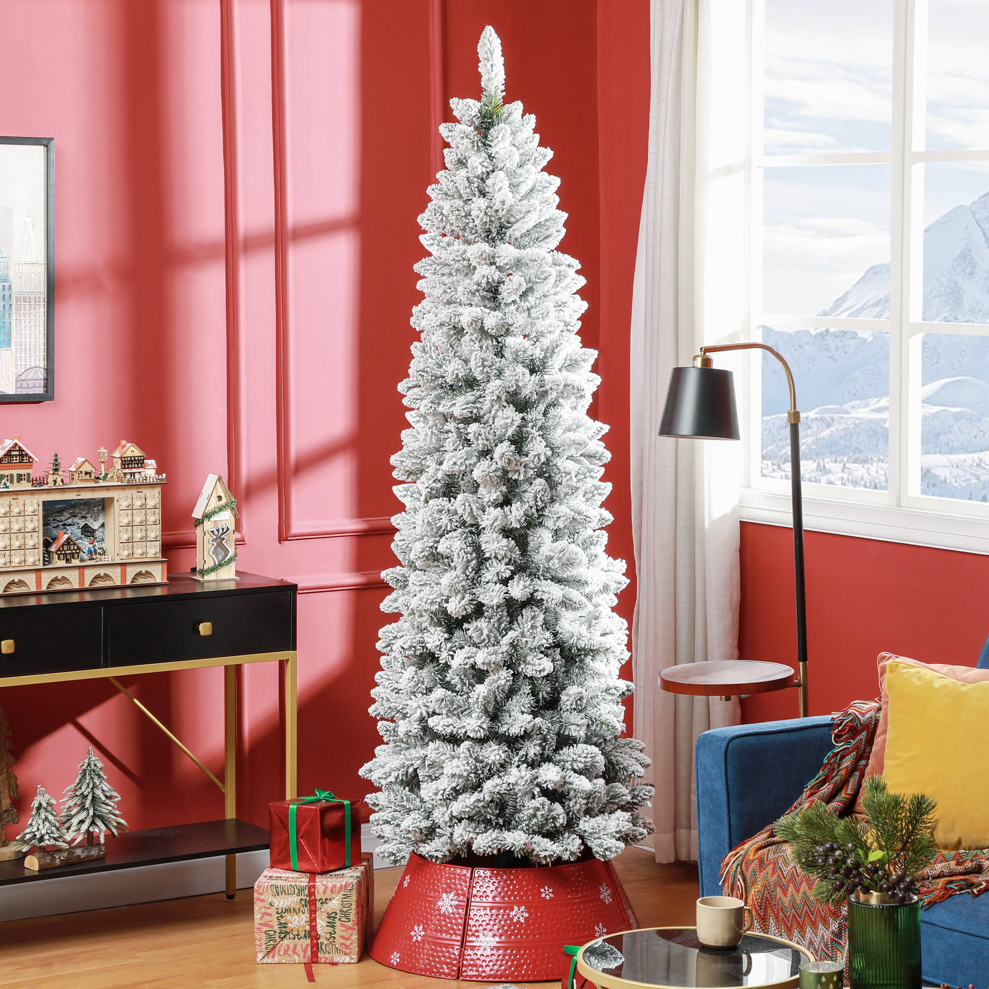 KÜNSTLICHER Weihnachtsbaum, 210 cm Christbaum mit 687 Spitzen für Weihnachten - Grün, Kunststoff/Metall (210cm) - HOMCOM