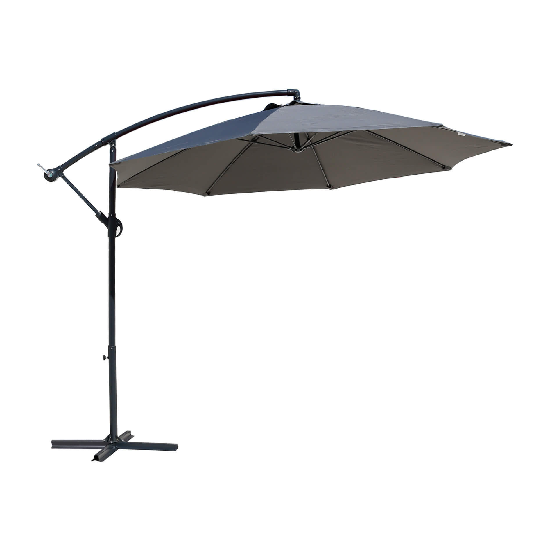 AMPELSCHIRM Grau 300/300/245 cm - Grau, Metall (300/300cm) - Mobili Rebecca
