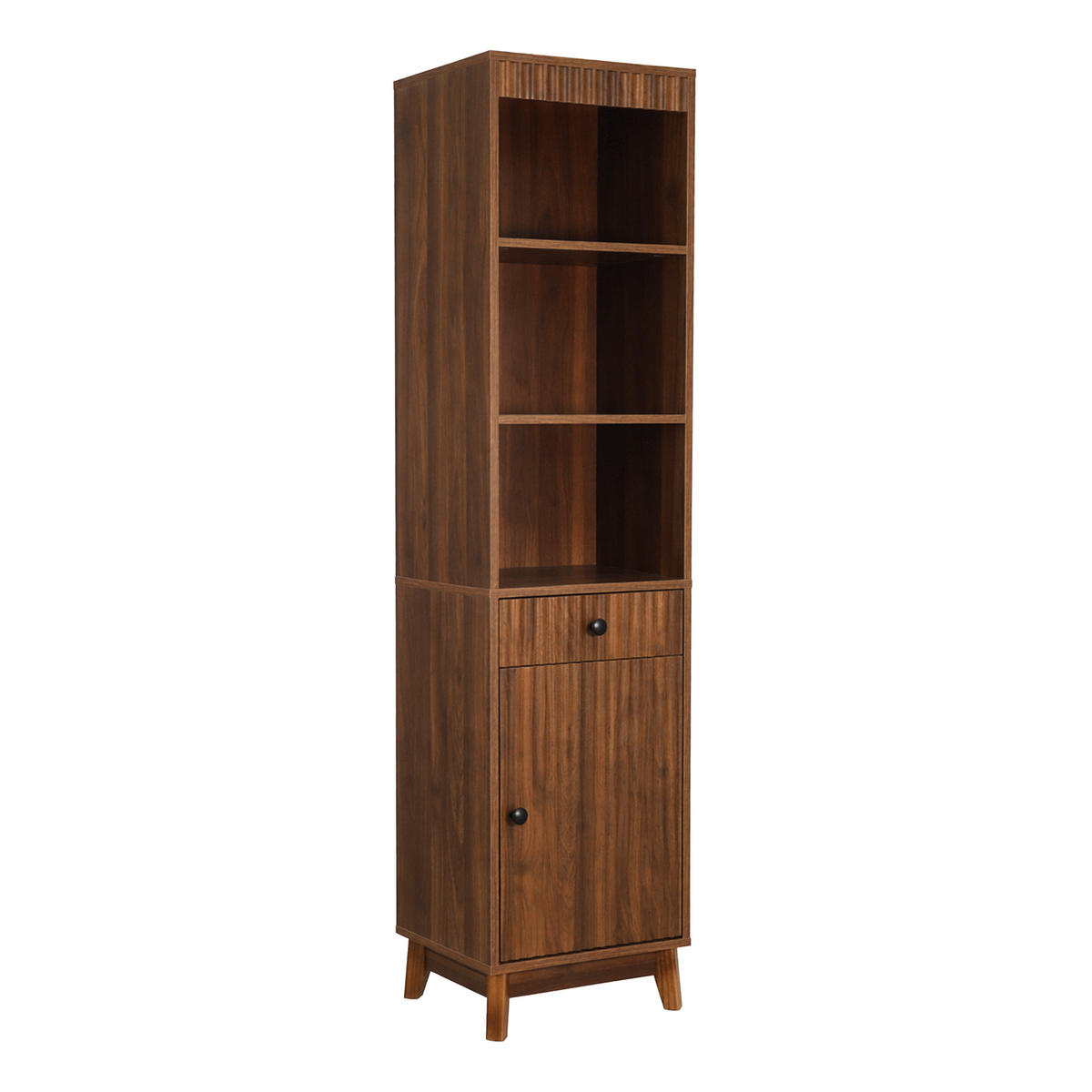 HOCHSCHRANK 40/36/172 cm Walnussholzfarbe mit 1 Schubladen und Soft-Close-Scharniere - Walnussfarben, Holz/Holzwerkstoff (36/172/40cm) - Oxeza