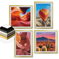 WANDBILDER 4er Set - 50x50 cm & 40x60 cm Goldrahmen - Landschaften von Wüstenschluchten - Goldfarben, Kunststoff (50/50cm) - ArtPrintCave