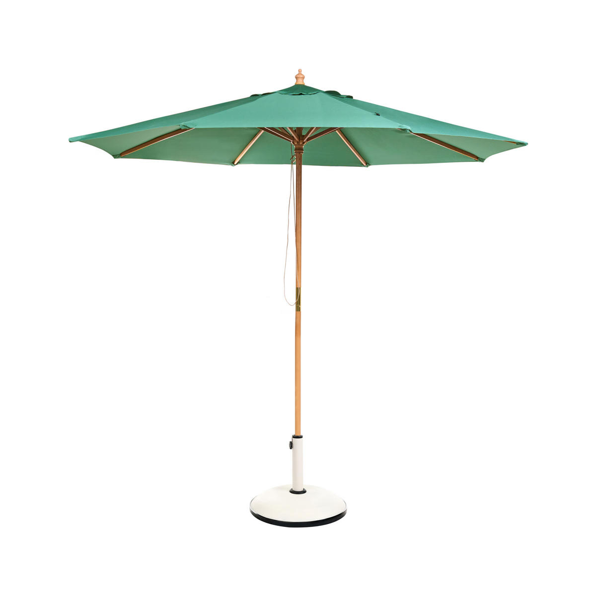 VELKÝ SLUNEČNÍK 270 cm Zelený Toscana - zelená barva/hnědá, dřevo (270/270cm) - Beliani