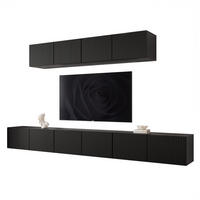WOHNWAND ANGEL IV Schwarz hängend mit LED-Beleuchtung 300 cm - Schwarz, Holzwerkstoff (300/36/40cm) - Idohome