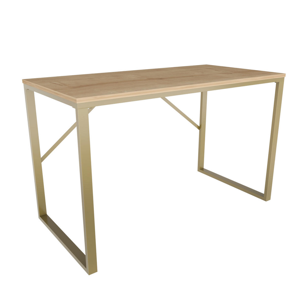 COMPUTERTISCH Layton Gold Eiche Safir - Eichefarben/Goldfarben, Holzwerkstoff (60/120/16cm) - Decorotika