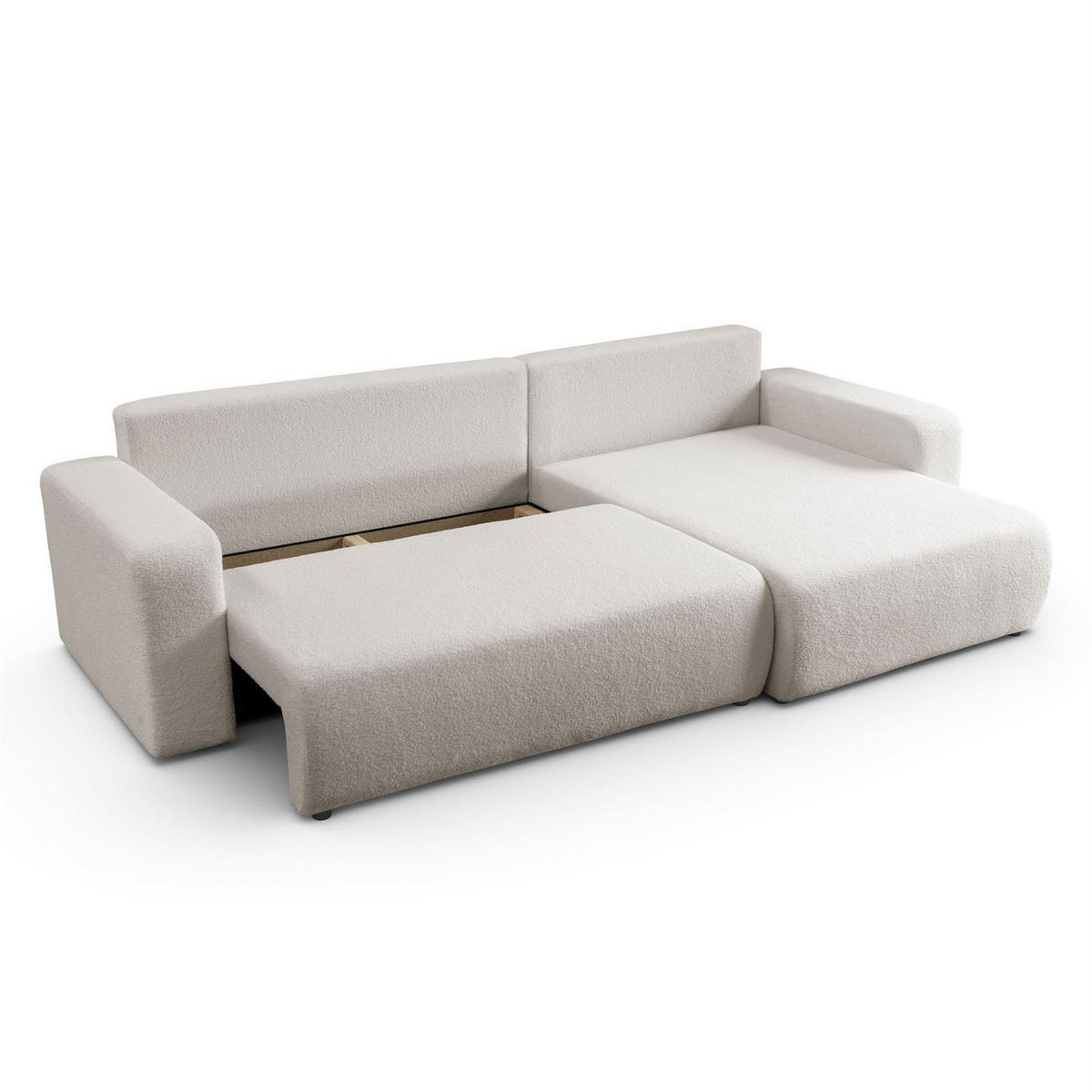 ECKSOFA VESPO XL mit Schlaffunktion und Bettzeugkasten - Ecru, Textil (267/143cm) - Lookway