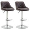 BARHOCKER 2er Set Lederlook braun - Chromfarben/Braun, Textil/Metall (46/83/49cm) - CLP