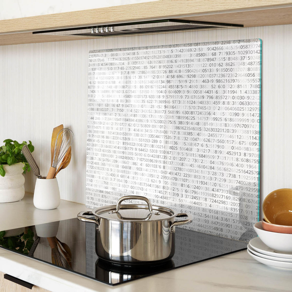 GLASPLATTE 60x52 cm Binärcode - Grau, Glas (60/0.4/52cm) - TULUP