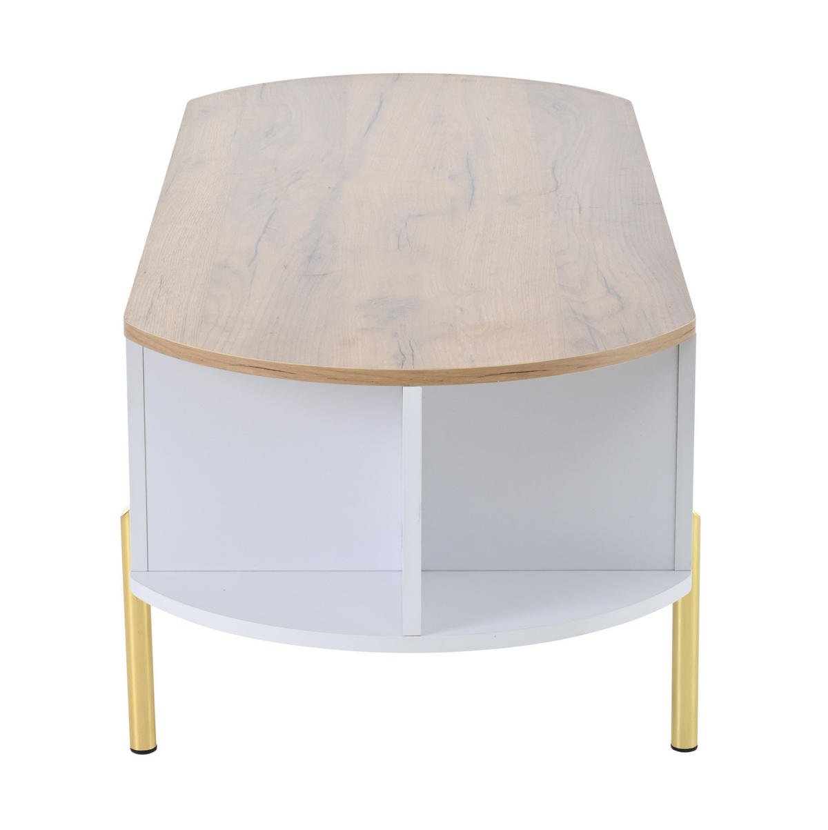 COUCHTISCH 120/50/43 cm mit höhenverstellbarer Platte und Stauraum - Weiß, Holzwerkstoff (120/50/43cm) - Flora Grace