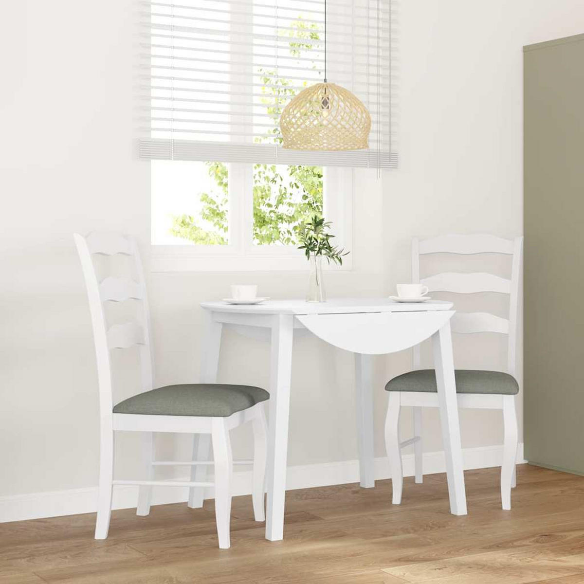 ESSZIMMERSTÜHLE Resz mit Kissen 2er-Set Weiß-Grau - Grau, Holz (48/99/53.5cm) - DELUKE