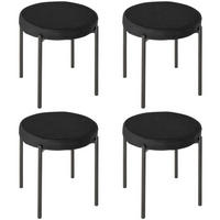 ESSZIMMERHOCKER 4er-Set 41,5/41,5/46 cm Schwarz aus Metall stapelbar - Schwarz, Metall (41.5/46/41.5cm) - OKMYHOME